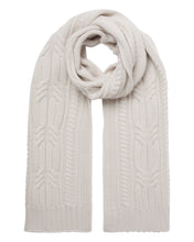 Load image into Gallery viewer, N.Peal Women&#39;s Twisted Cable Cashmere Scarf Snow Grey
