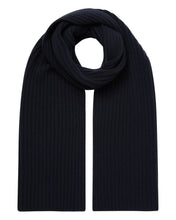 Load image into Gallery viewer, N.Peal Unisex Chunky Rib Cashmere Scarf Navy Blue
