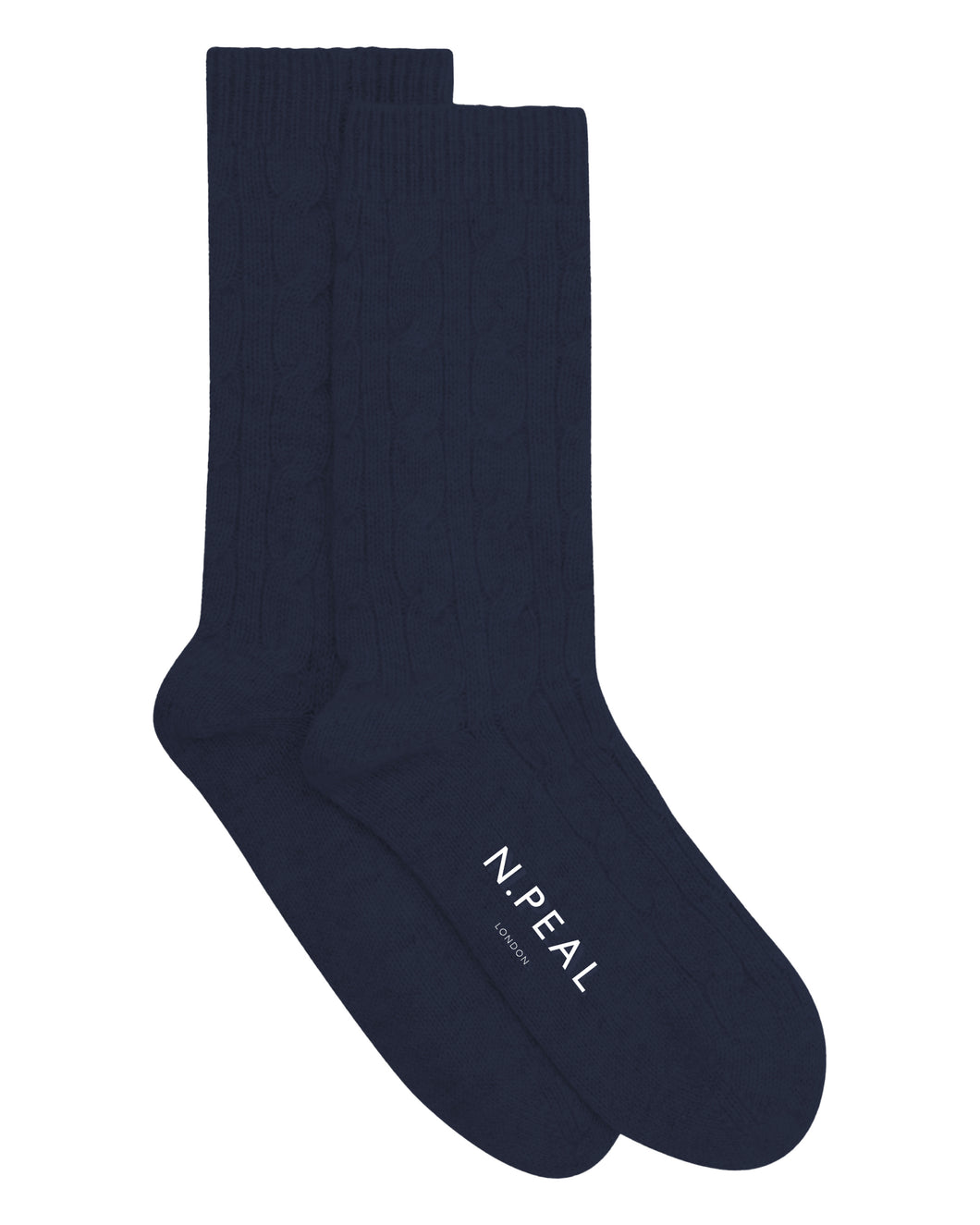 Cable House Sock in Navy