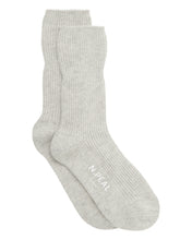 Load image into Gallery viewer, N.Peal Unisex Cashmere Rib Bed Socks Fumo Grey
