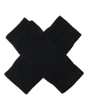 Load image into Gallery viewer, N.Peal Unisex Shearling Lined Wristwarmers Black
