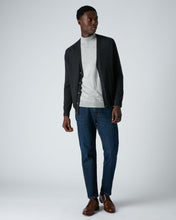 Load image into Gallery viewer, N.Peal Men's Curzon Fine Gauge Cashmere Cardigan Dark Charcoal Grey

