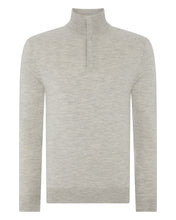 Load image into Gallery viewer, N.Peal Men&#39;s The Regent Fine Gauge Cashmere Half Zip Jumper Fumo Grey
