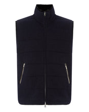 Load image into Gallery viewer, N.Peal Men&#39;s Fur Lined Gilet Navy Blue
