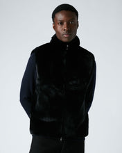 Load image into Gallery viewer, N.Peal Men&#39;s Fur Lined Gilet Navy Blue
