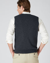 Load image into Gallery viewer, N.Peal Men's Chelsea Cashmere Waistcoat Dark Charcoal Grey
