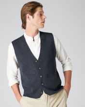Load image into Gallery viewer, N.Peal Men's Chelsea Cashmere Waistcoat Dark Charcoal Grey
