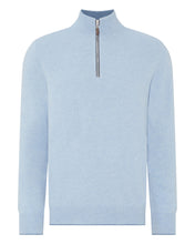 Load image into Gallery viewer, N.Peal Men&#39;s Carnaby Half Zip Cashmere Jumper Cornflower Blue
