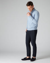 Load image into Gallery viewer, N.Peal Men&#39;s Carnaby Half Zip Cashmere Jumper Cornflower Blue
