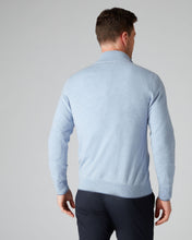 Load image into Gallery viewer, N.Peal Men&#39;s Carnaby Half Zip Cashmere Jumper Cornflower Blue
