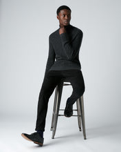 Load image into Gallery viewer, N.Peal Men&#39;s Classic Cable Roll Neck Cashmere Jumper Dark Charcoal Grey
