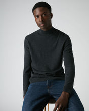 Load image into Gallery viewer, N.Peal Men&#39;s Turtle Neck Cashmere Jumper Dark Charcoal Grey
