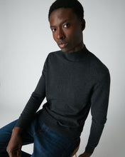 Load image into Gallery viewer, N.Peal Men&#39;s Turtle Neck Cashmere Jumper Dark Charcoal Grey
