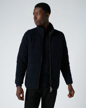 Load image into Gallery viewer, N.Peal Men&#39;s Fur Lined Quilted Jacket Navy Blue
