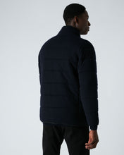 Load image into Gallery viewer, N.Peal Men&#39;s Fur Lined Quilted Jacket Navy Blue
