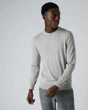 Load image into Gallery viewer, N.Peal Fine Gauge Cashmere Round Neck Jumper Fumo Grey
