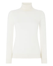 Load image into Gallery viewer, N.Peal Women&#39;s Superfine Roll Neck Cashmere Jumper New Ivory White
