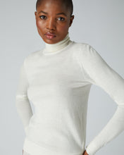 Load image into Gallery viewer, N.Peal Women&#39;s Superfine Roll Neck Cashmere Jumper New Ivory White

