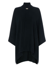 Load image into Gallery viewer, N.Peal Women&#39;s Diagonal Rib Edged Cashmere Cape Black
