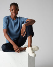 Load image into Gallery viewer, N.Peal Women&#39;s Round Neck Cashmere T Shirt Alpine Blue
