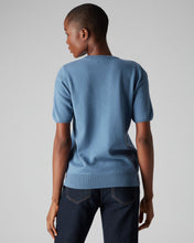 Load image into Gallery viewer, N.Peal Women&#39;s Round Neck Cashmere T Shirt Alpine Blue

