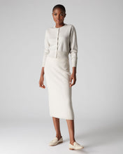 Load image into Gallery viewer, N.Peal Women&#39;s Long Sleeve Cropped Cashmere Cardigan With Lurex Ecru White Sparkle
