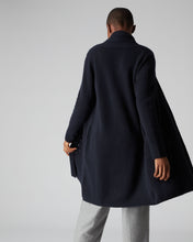 Load image into Gallery viewer, N.Peal Women&#39;s Vertical Rib Placket Cashmere Cardigan Navy Blue

