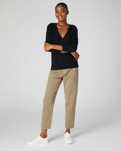 Load image into Gallery viewer, Women&#39;s Deep V Neck Sweater Black
