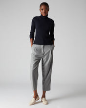 Load image into Gallery viewer, N.Peal Women&#39;s Ribbed Roll Neck Cashmere Jumper Navy Blue
