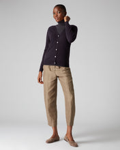 Load image into Gallery viewer, N.Peal Women&#39;s V Necked Cashmere Cardigan Dark Aubergine Purple
