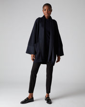 Load image into Gallery viewer, N.Peal Women&#39;s Woven Mix Oversized Cardigan Navy Blue
