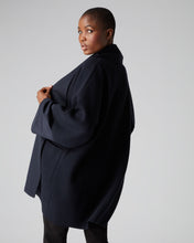 Load image into Gallery viewer, N.Peal Women&#39;s Woven Mix Oversized Cardigan Navy Blue
