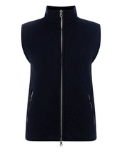 Load image into Gallery viewer, N.Peal Women&#39;s Shearling Diamond Padded Gilet Navy Blue
