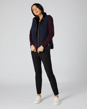 Load image into Gallery viewer, N.Peal Women&#39;s Shearling Diamond Padded Gilet Navy Blue
