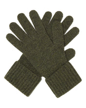 Load image into Gallery viewer, N.Peal Women's Ribbed Cashmere Gloves Moss Green
