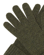 Load image into Gallery viewer, N.Peal Women's Ribbed Cashmere Gloves Moss Green
