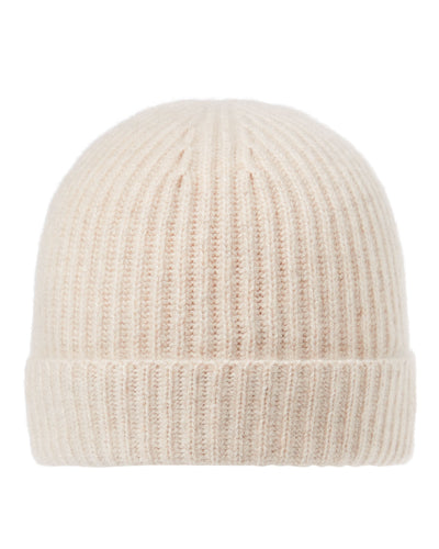 N.Peal Unisex Ribbed Cashmere Hat Heather Beige Brown