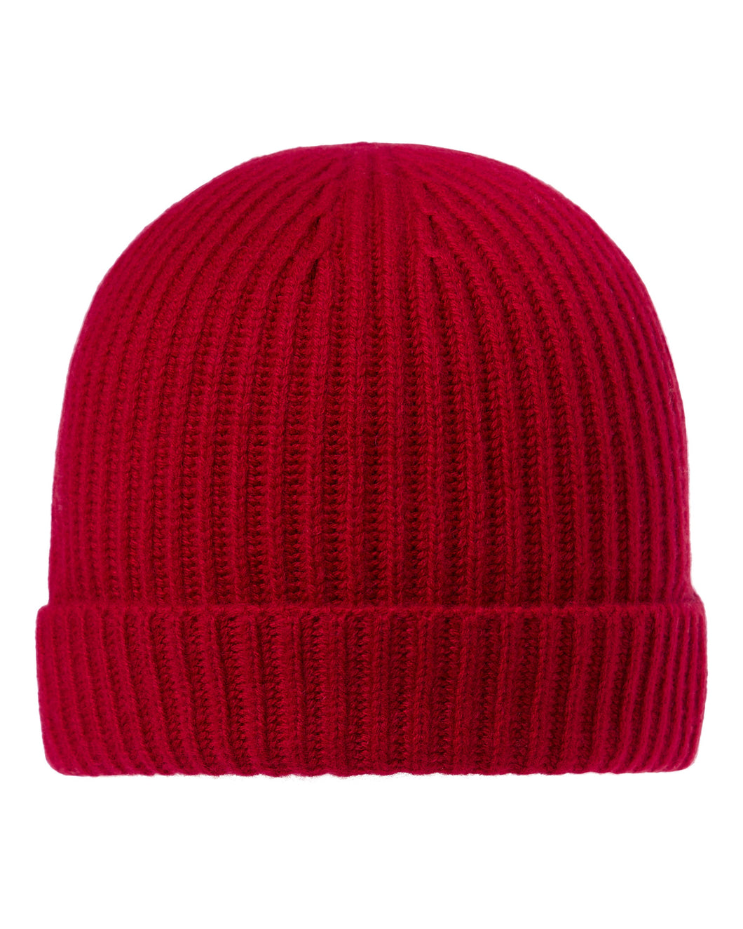 N.Peal Unisex Ribbed Cashmere Hat Ruby Red
