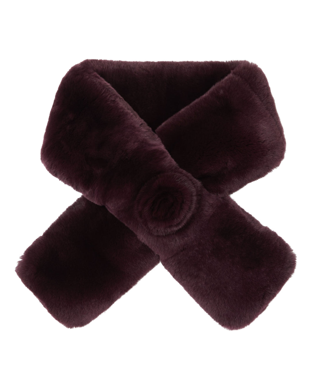 N.Peal Women's Fur Neck Warmer Dark Aubergine Purple
