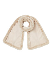 Load image into Gallery viewer, N.Peal Women&#39;s Cashmere Scarf With Fur Trim Heather Beige Brown
