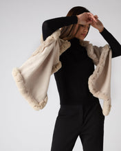 Load image into Gallery viewer, N.Peal Women&#39;s Cashmere Scarf With Fur Trim Heather Beige Brown
