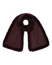 Load image into Gallery viewer, N.Peal Women&#39;s Cashmere Scarf With Fur Trim Plum Purple
