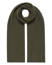 Load image into Gallery viewer, N.Peal Unisex Short Ribbed Cashmere Scarf Moss Green
