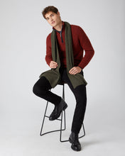 Load image into Gallery viewer, N.Peal Unisex Short Ribbed Cashmere Scarf Moss Green
