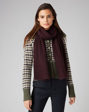 Load image into Gallery viewer, N.Peal Unisex Short Ribbed Cashmere Scarf Plum Purple
