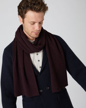 Load image into Gallery viewer, N.Peal Unisex Short Ribbed Cashmere Scarf Plum Purple
