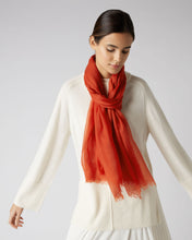 Load image into Gallery viewer, N.Peal Women&#39;s Ultrafine Pashmina Cashmere Shawl Dark Amber Orange
