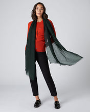 Load image into Gallery viewer, N.Peal Women&#39;s Ultrafine Pashmina Cashmere Shawl Midnight Green
