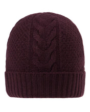 Load image into Gallery viewer, N.Peal Women&#39;s Cable Cashmere Hat Plum Purple

