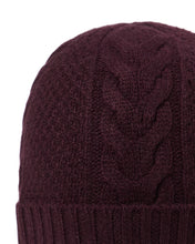 Load image into Gallery viewer, N.Peal Women&#39;s Cable Cashmere Hat Plum Purple
